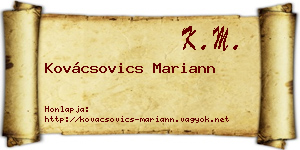 Kovácsovics Mariann névjegykártya