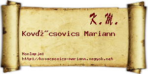 Kovácsovics Mariann névjegykártya